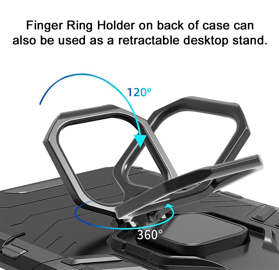 Slim Armour Tough Shockproof Case / Finger Ring Holder for Vivo Y17 / Y12 - Black